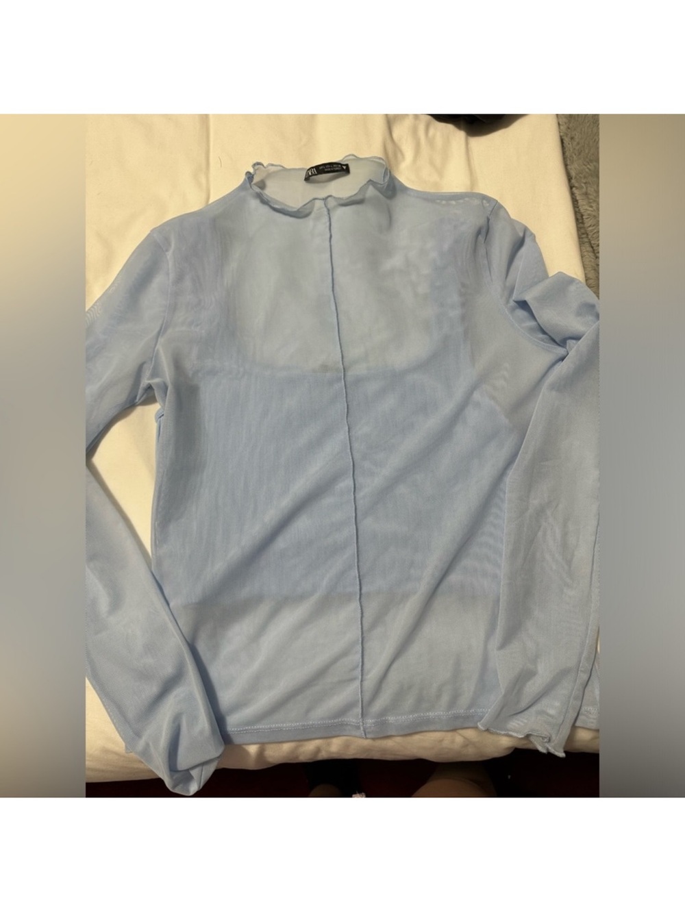 Zara SEAMED TULLE TOP
